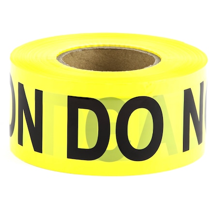 Dottie Barricade Tape, Caution Do Not Enter, Yellow, Polyethylene BT8X3